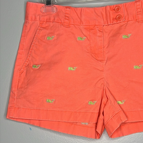 Vineyard Vines Day Boat Shorts in Cara Cara with Lime Green Whales Size 2 - Picture 3 of 9